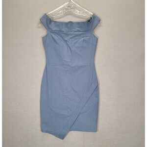 A'GACI Women's Blue  Off Shoulder Bodycon Dress Sz M
